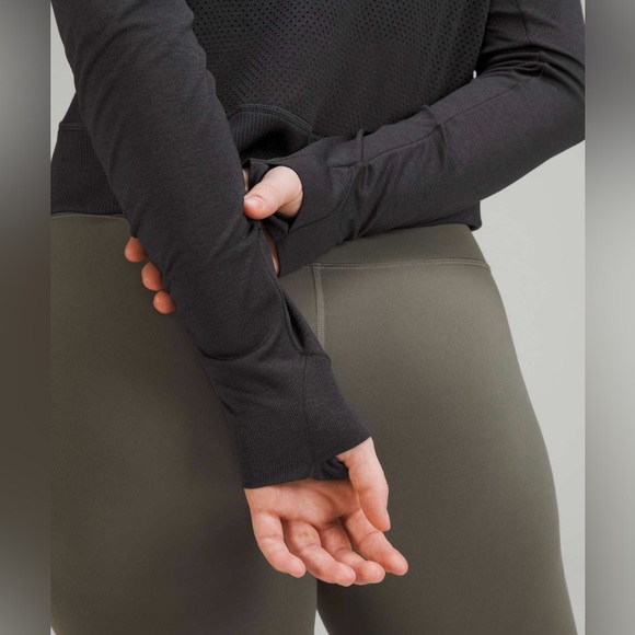 🍋 Lululemon Breathable Textured Knit Training Jacket Black / Graphite Grey - Picture 6 of 13